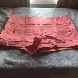 Salmon mini pinstriped shorts